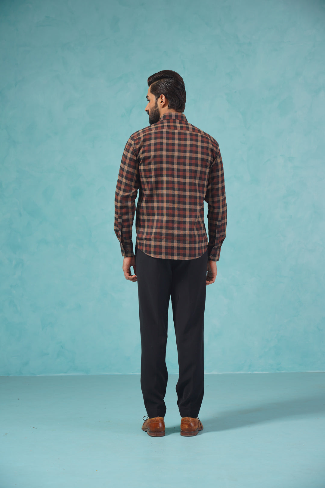 Checked Formal Shirt - Brown