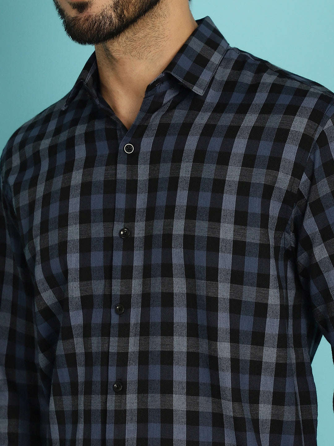 Checked Casual Shirt - Navy