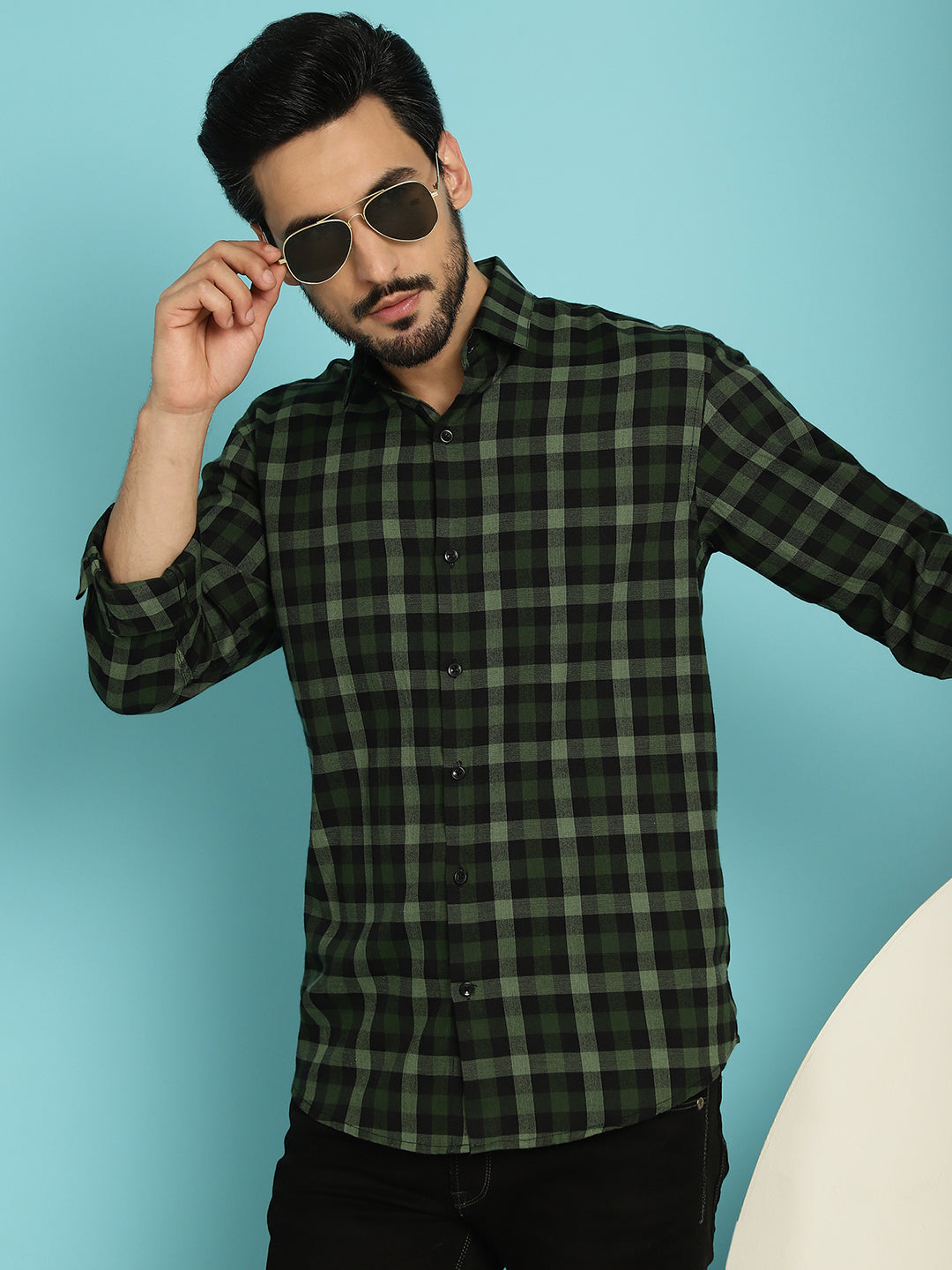Checked Casual Shirt - Olive
