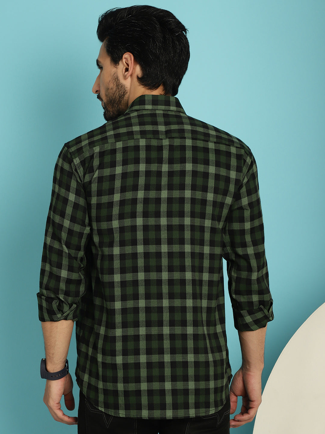 Checked Casual Shirt - Olive