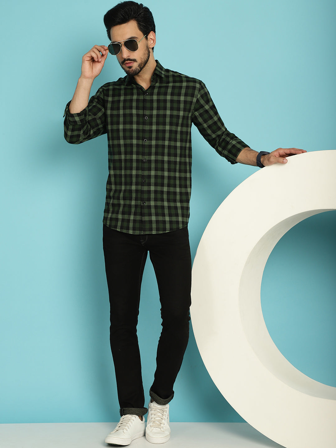 Checked Casual Shirt - Olive