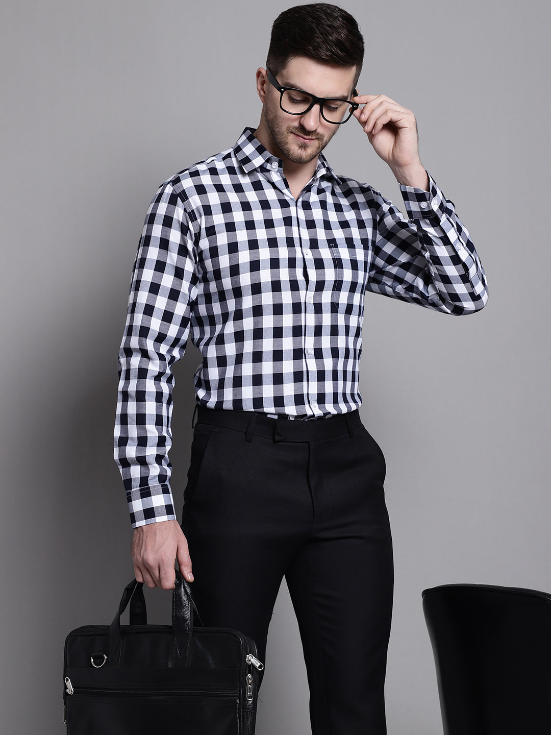 Check Formal Shirt - Navy
