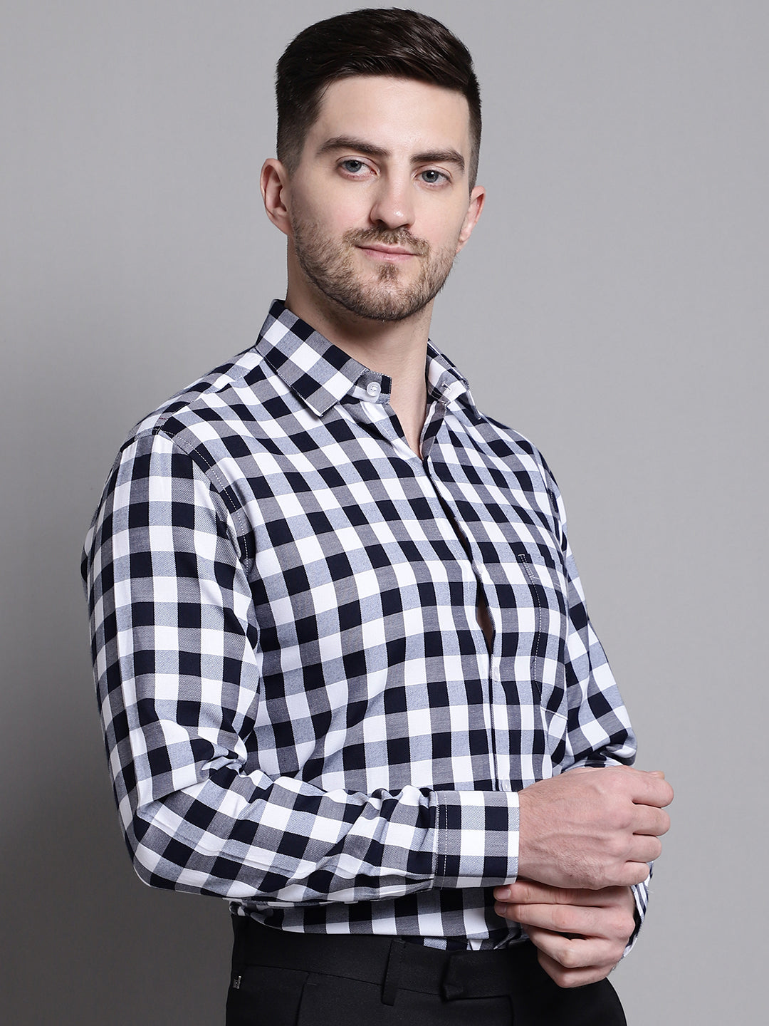 Check Formal Shirt - Navy