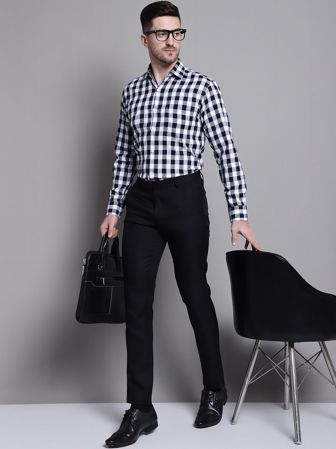 Check Formal Shirt - Navy